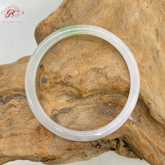 【肌容雪】緬甸天然A貨翡翠冰春彩叮噹手鐲 編號785(鐲圍56.8mm#18號)