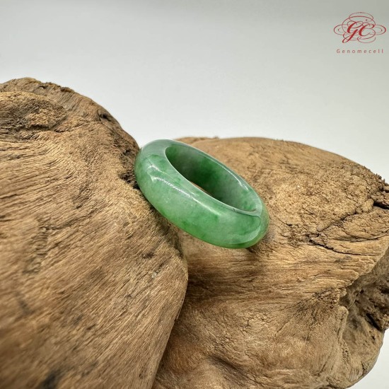 【肌容雪】天然緬甸A貨綠翡翠飄花戒圈 編號792(戒圍16.1mm#10號)