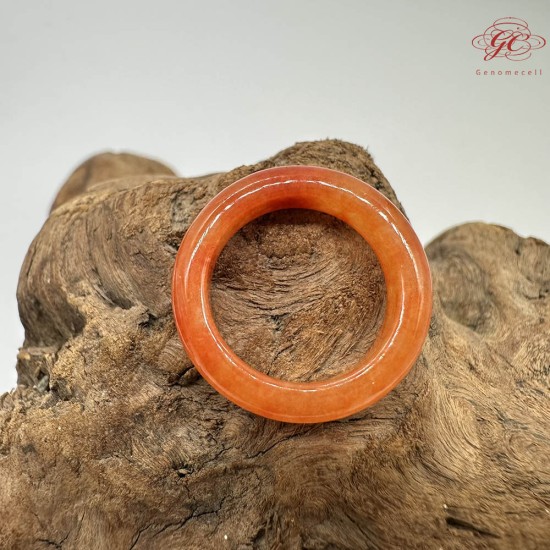 【肌容雪】天然緬甸A貨紅翡翠戒圈 編號793(戒圍17.4mm#12號)