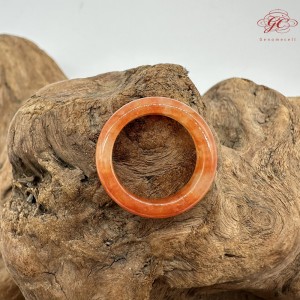 【肌容雪】天然緬甸A貨紅翡翠戒圈 編號793(戒圍17.2mm#11號)