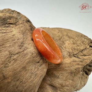 【肌容雪】天然緬甸A貨紅翡翠戒圈 編號793(戒圍17.4mm#12號)