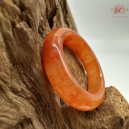 【肌容雪】天然緬甸A貨紅翡翠戒圈 編號793(戒圍17.4mm#12號)