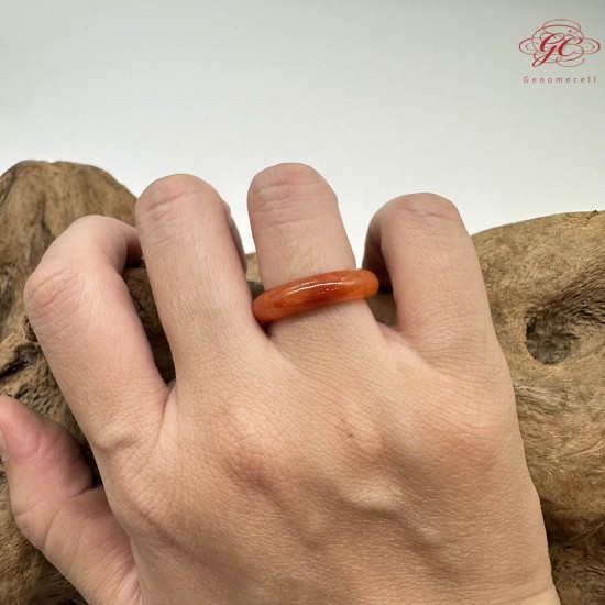 【肌容雪】天然緬甸A貨紅翡翠戒圈 編號793(戒圍17.4mm#12號)