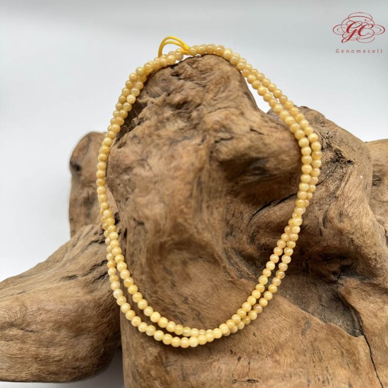 【肌容雪】天然緬甸A貨黃翡圓珠珠串鍊 編號836