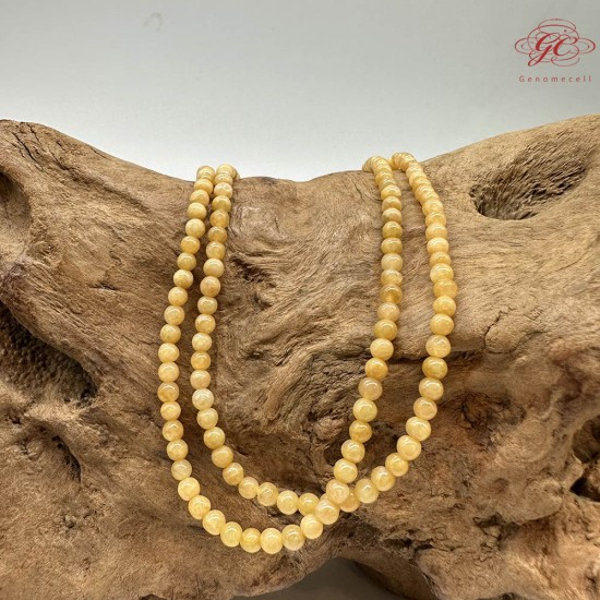 【肌容雪】天然緬甸A貨黃翡圓珠珠串鍊 編號836