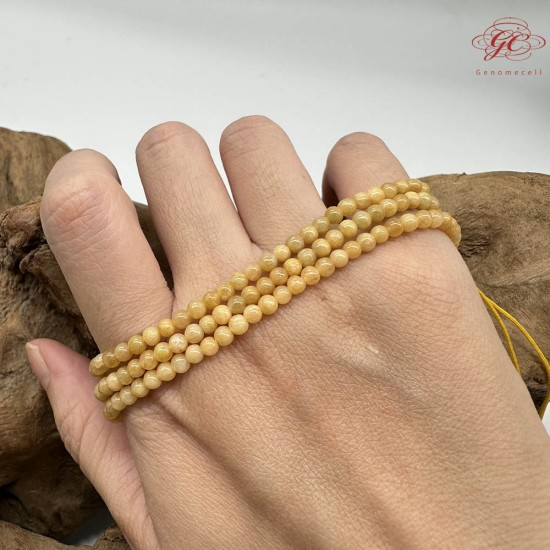 【肌容雪】天然緬甸A貨黃翡圓珠珠串鍊 編號836