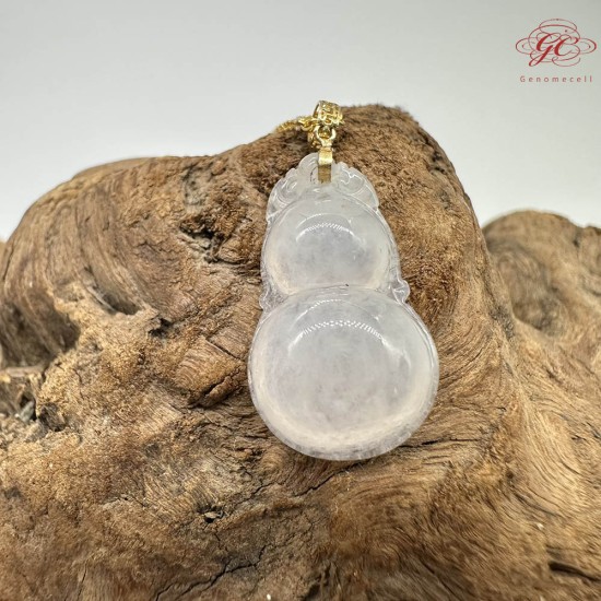 【肌容雪】天然緬甸A貨18K冰種翡翠葫蘆造型項鍊 編號839