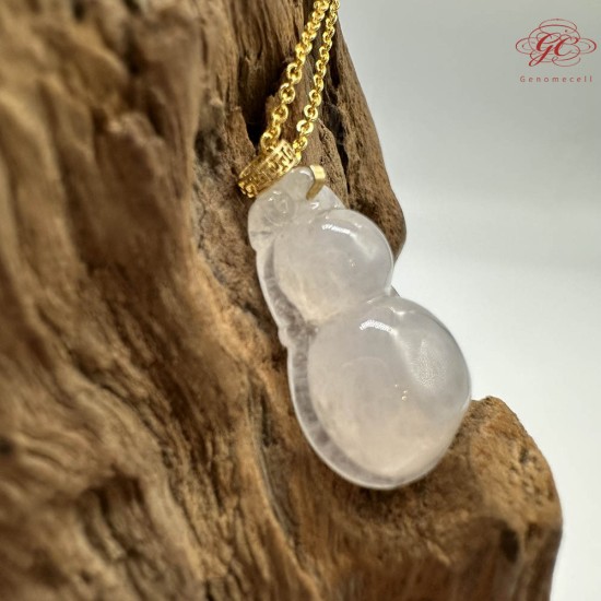 【肌容雪】天然緬甸A貨18K冰種翡翠葫蘆造型項鍊 編號839