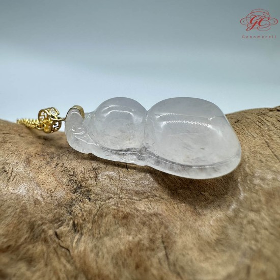 【肌容雪】天然緬甸A貨18K冰種翡翠葫蘆造型項鍊 編號839