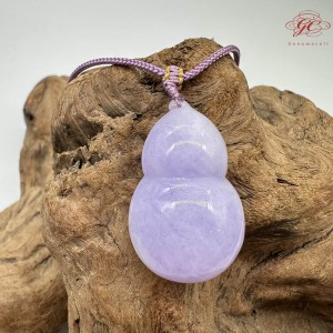 【肌容雪】天然緬甸A貨紫翡翠葫蘆造型吊墜繩 編號840