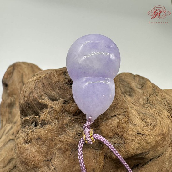 【肌容雪】天然緬甸A貨紫翡翠葫蘆造型吊墜繩 編號840