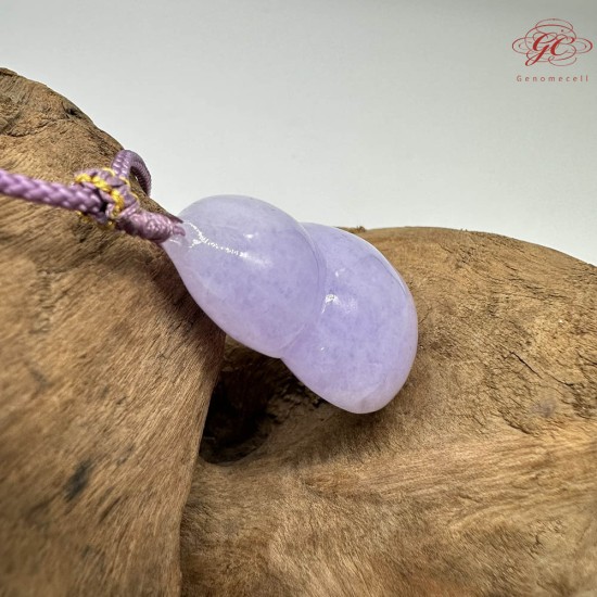 【肌容雪】天然緬甸A貨紫翡翠葫蘆造型吊墜繩 編號840