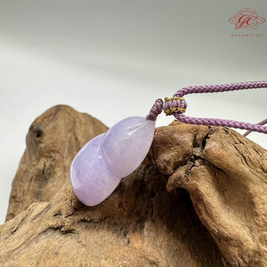 【肌容雪】天然緬甸A貨紫翡翠葫蘆造型吊墜繩 編號840