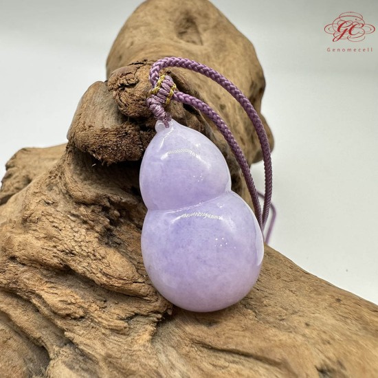 【肌容雪】天然緬甸A貨紫翡翠葫蘆造型吊墜繩 編號840