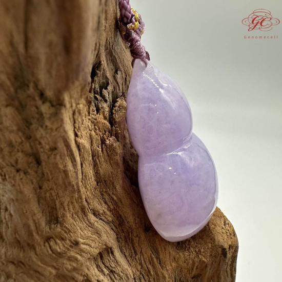 【肌容雪】天然緬甸A貨紫翡翠葫蘆造型吊墜繩 編號840