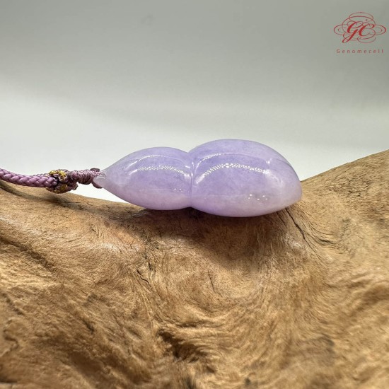 【肌容雪】天然緬甸A貨紫翡翠葫蘆造型吊墜繩 編號840