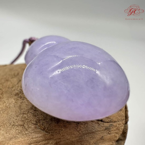 【肌容雪】天然緬甸A貨紫翡翠葫蘆造型吊墜繩 編號840