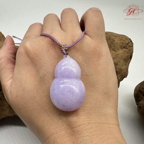 【肌容雪】天然緬甸A貨紫翡翠葫蘆造型吊墜繩 編號840