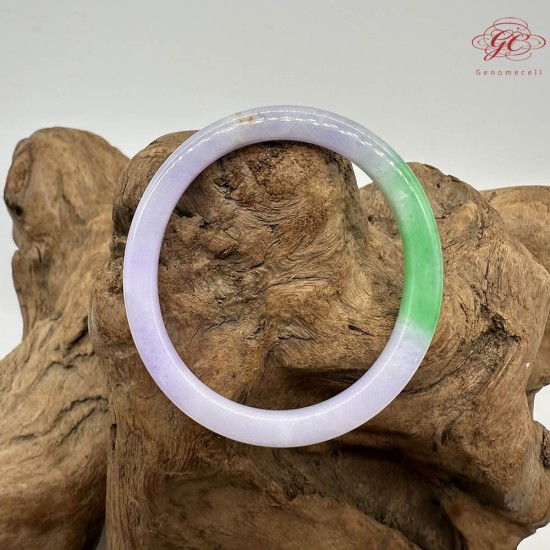 【肌容雪】天然緬甸A貨翡翠春彩貴妃鐲 編號844(鐲圍53.7mm#17號)