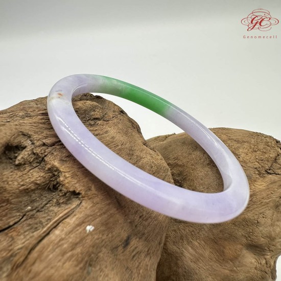 【肌容雪】天然緬甸A貨翡翠春彩貴妃鐲 編號844(鐲圍53.7mm#17號)