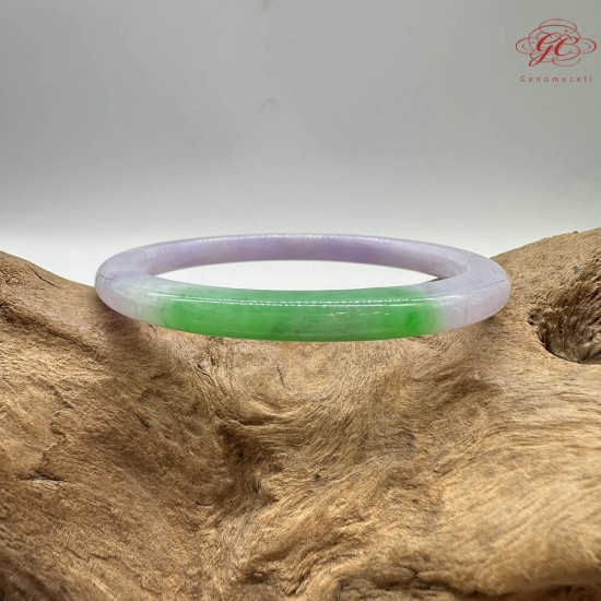 【肌容雪】天然緬甸A貨翡翠春彩貴妃鐲 編號844(鐲圍53.7mm#17號)