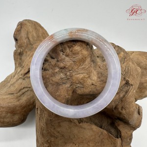 【肌容雪】天然緬甸A貨紫羅蘭帶紅綠翡翠平安鐲 編號861(鐲圍56.0mm#17.5號)