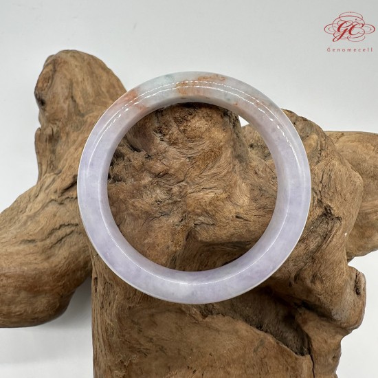 【肌容雪】天然緬甸A貨紫羅蘭帶紅綠翡翠平安鐲 編號861(鐲圍56.0mm#17.5號)