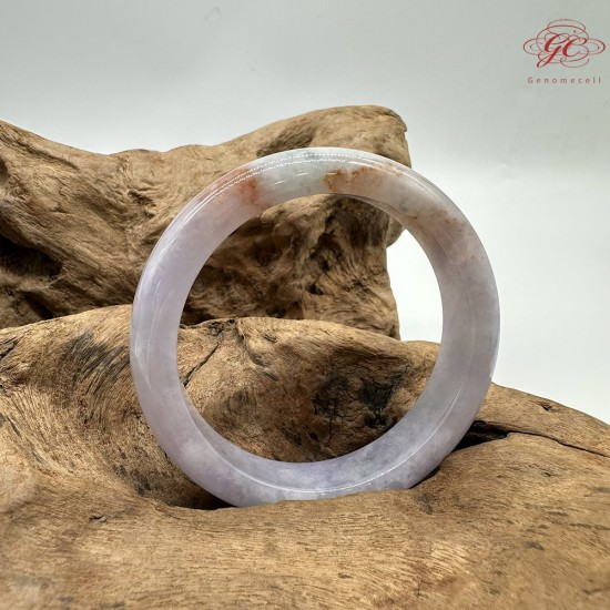 【肌容雪】天然緬甸A貨紫羅蘭帶紅綠翡翠平安鐲 編號861(鐲圍56.0mm#17.5號)