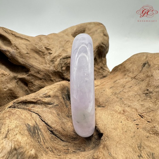 【肌容雪】天然緬甸A貨紫羅蘭帶紅綠翡翠平安鐲 編號861(鐲圍56.0mm#17.5號)