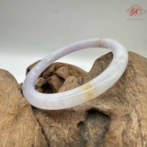 【肌容雪】天然緬甸A貨冰粉紫春彩帶撒金翡翠美人條手鐲 編號867(鐲圍54.6mm#17號)