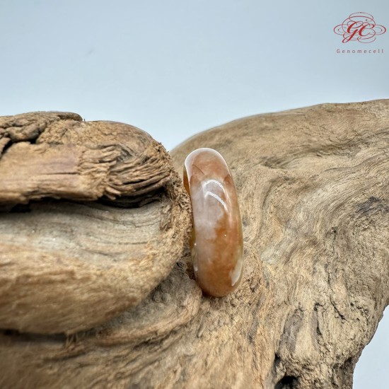 【肌容雪】天然緬甸A貨紅黃翡翠特色戒圈 編號886(戒圍17.5mm#12號)