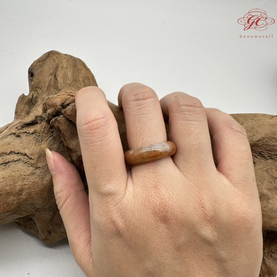 【肌容雪】天然緬甸A貨紅黃翡翠特色戒圈 編號886(戒圍17.5mm#12號)