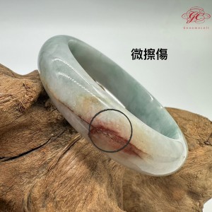 ★瑕疵特賣★【肌容雪】天然緬甸A貨白底紅翡翠平安鐲 編號893(鐲圍58.0mm#18.5號) ★瑕疵特賣★【肌容雪】天然緬甸A貨白底紅翡翠平安鐲 編號893(鐲圍58.0mm#18.5號)