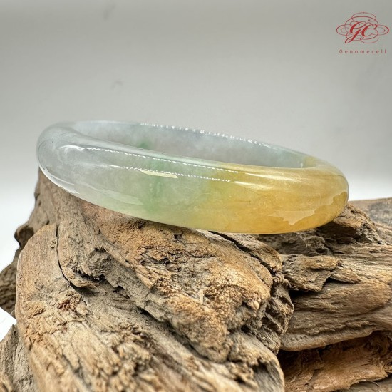 【肌容雪】天然緬甸A貨冰皇家綠翡翠平安鐲 編號917(鐲圍54.8mm#17號)