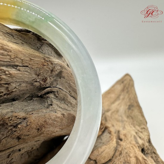 【肌容雪】天然緬甸A貨冰皇家綠翡翠平安鐲 編號917(鐲圍54.8mm#17號)