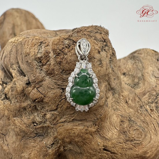 【肌容雪】天然緬甸A貨辣綠翡翠葫蘆吊墜 編號918