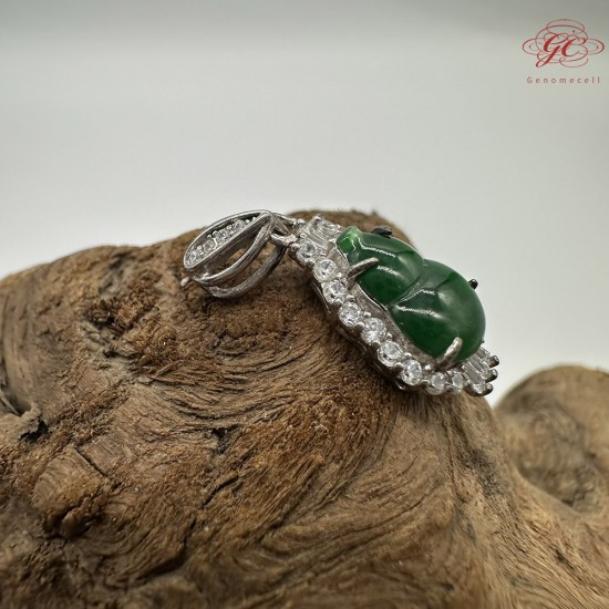 【肌容雪】天然緬甸A貨辣綠翡翠葫蘆吊墜 編號918