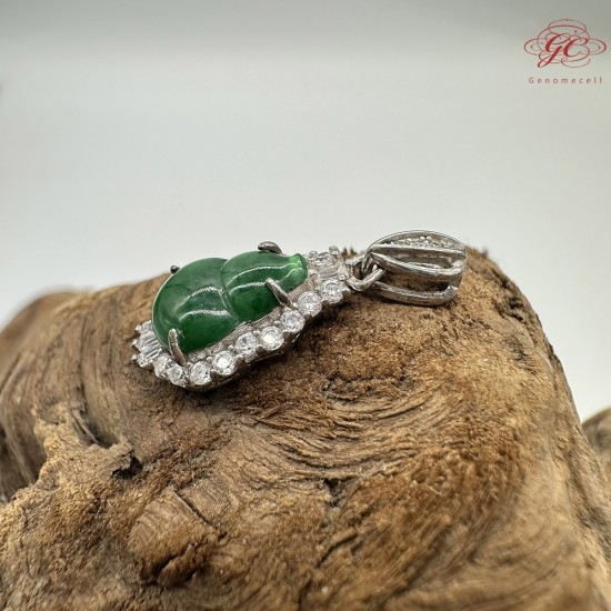 【肌容雪】天然緬甸A貨辣綠翡翠葫蘆吊墜 編號918