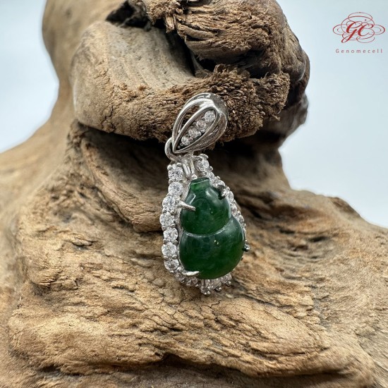 【肌容雪】天然緬甸A貨辣綠翡翠葫蘆吊墜 編號918