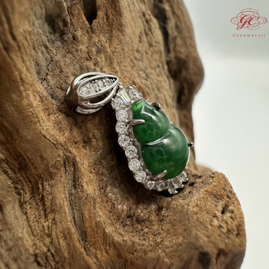 【肌容雪】天然緬甸A貨辣綠翡翠葫蘆吊墜 編號918