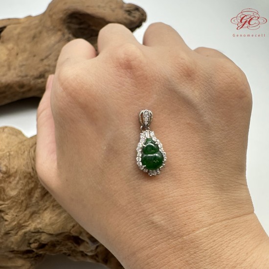 【肌容雪】天然緬甸A貨辣綠翡翠葫蘆吊墜 編號918