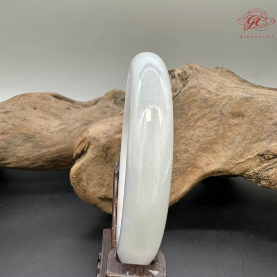 【肌容雪】天然緬甸A貨冰糯紅斑飄花翡翠圓條手鐲 編號919(鐲圍57.5mm#18號)