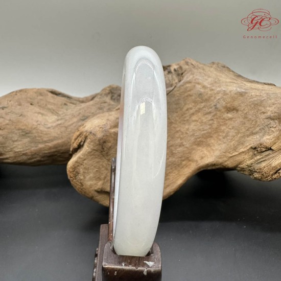 【肌容雪】天然緬甸A貨冰糯紅斑飄花翡翠圓條手鐲 編號919(鐲圍57.5mm#18號)