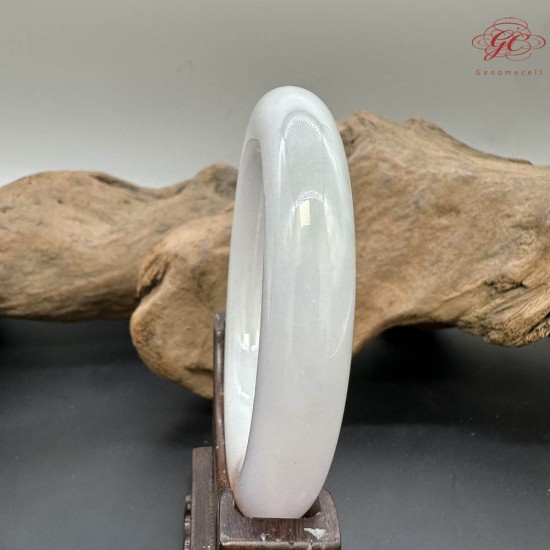 【肌容雪】天然緬甸A貨冰糯紅斑飄花翡翠圓條手鐲 編號919(鐲圍57.5mm#18號)