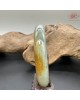 【肌容雪】天然緬甸A貨淡綠黃褐翡翠圓條手鐲 編號920(鐲圍55.1mm#17.5號)