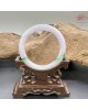 【肌容雪】天然緬甸A貨淡紫翠綠斑翡翠圓條手鐲 編號921(鐲圍55.6mm#17.5號)