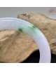 【肌容雪】天然緬甸A貨淡紫翠綠斑翡翠圓條手鐲 編號921(鐲圍55.6mm#17.5號)