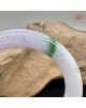 【肌容雪】天然緬甸A貨淡紫翠綠斑翡翠圓條手鐲 編號921(鐲圍55.6mm#17.5號)