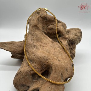 【肌容雪】天然緬甸A貨黃翡翠多圈珠串鍊 編號922