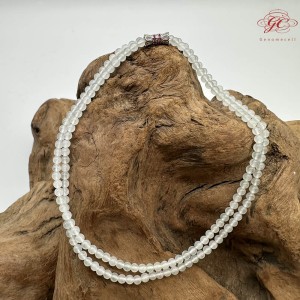 【肌容雪】天然緬甸A貨冰種翡翠多圈珠串鍊 編號924